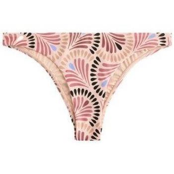 High‑Leg Pink Paisley Swim Briefs