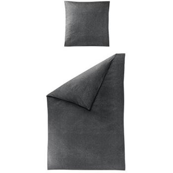 Bettwäsche Seersucker »Chic uni«, 100 % Baumwolle, pflegeleicht, dunkelgrau