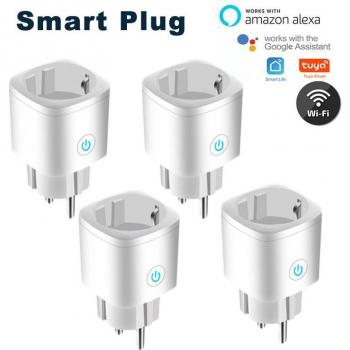 Smart Plug WiFi Socket with Energy Monitoring and Timer Function, Works with Tuya SmartLife App, Compatible with Alexa and Google Assistant (1/4 Pack)