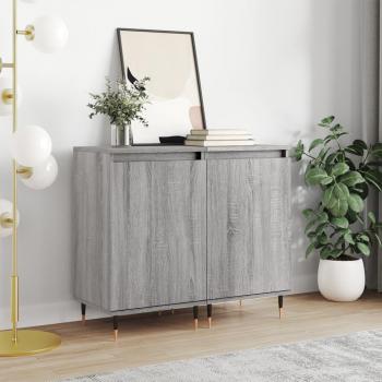 VidaXL 2er Set Sideboards Grau Sonoma 40x35x70 cm