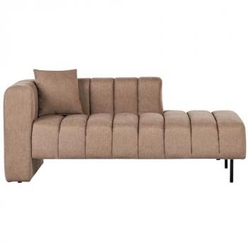 Chaise Longue Tissu Marron Clair Côté Gauche