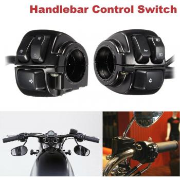 Juego de interruptores de señal de giro para manillar de moto 25mm/1 para Harley Sportster