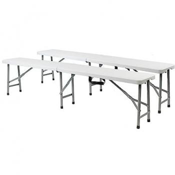Gardiun Set de 2 Bancos Plegables 180x29x43 cm