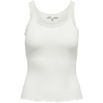 Camiseta Only Sharai blanca con tirantes de encaje para mujer
