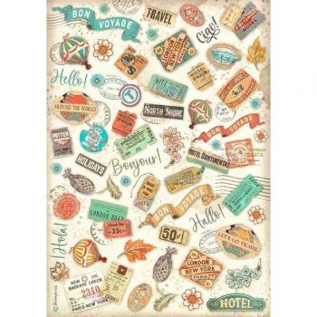 Stamperia Seidenpapier Art of Travelling – 200 Blatt, 40 % Leinen, DIN A3