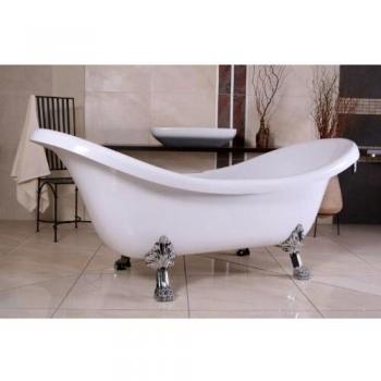 Badewanne Jugendstil Venedig Freistehend Weiß/Silber