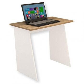 Masola Writing Desk White/Sonoma Oak 74 cm H x 80 cm W x 50 cm D