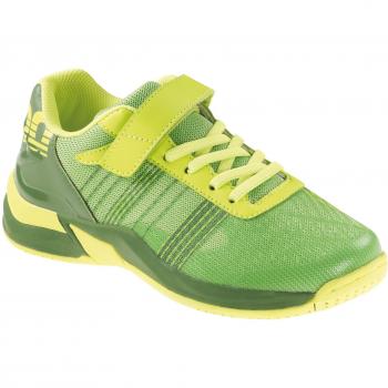 Kempa Junior Attack Contender Handballschuhe – Unisex, Grün/Fluoreszierendes Gelb, EU 29