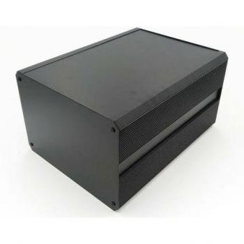 RS PRO Caja de Aluminio Negra para Disipación de Calor 400x300x219mm
