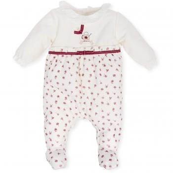 Pelele de Algodón para Bebé Niña Tutto Piccolo, Manga Larga, Tallas 0-24 Meses, Color Blanco