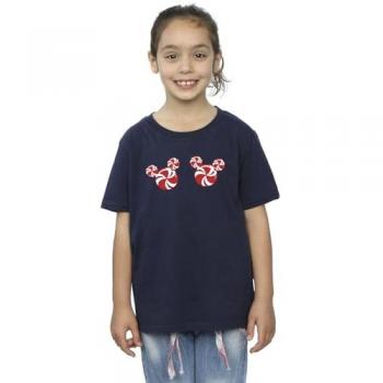 Disney Girl’s Mickey Mouse Candy Cotton T‑Shirt, Navy – 3‑4 Years