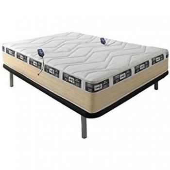 Colchón Viscoelástico Gel Unic Carbon Masaje Multicapa 150x200 cm Antibacteriano y Antiácaros