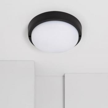 Plafoniera LED 25 W Ovale Outdoor Ø175 mm IP65, Nuovo Nero