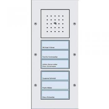 GIRA 126865 – Station porte à 6 voies finition alu
