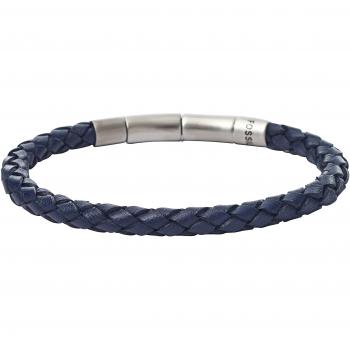Pulsera Casual de Acero y Cuero Fossil JF01908040