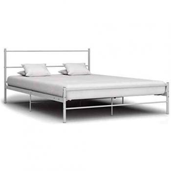 140x200 cm White Metal Bed Frame