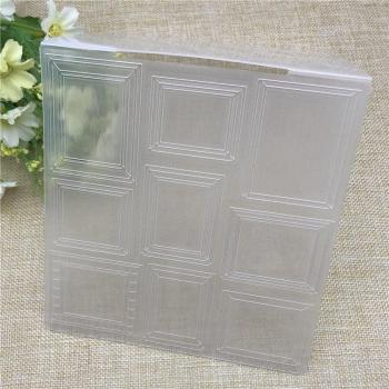 Plastic Embossing Folder with Square Geometry for Scrapbook