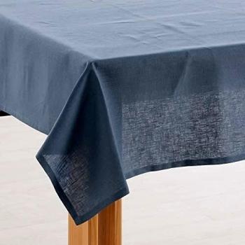 Belum – Nappe Anti‑taches en Lin 100% Denim Bleu, Rectangulaire, Résine, Hydrofuge, 200×150 cm