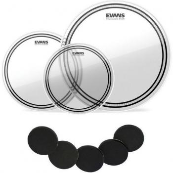 Evans EC2SCLR-R 10-12-16 Transparentes Schlagzeugfell mit Dämpferpads