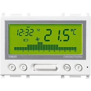 Vimar 14446 Plana Timbratore di Temperatura a Batterie Bianco
