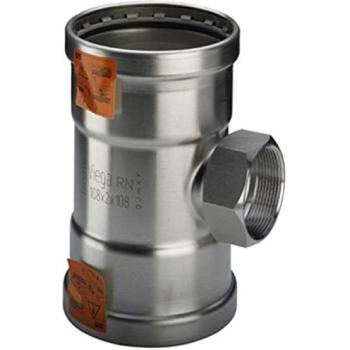 Viega Sanpress Inox XL-T-Stück 76,1 x Rp 3/4 x 76,1 mm, rostfreier Stahl, SC-Contur