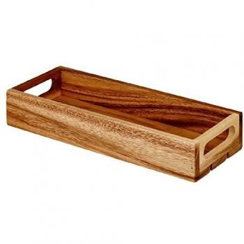 Churchill Akazien-Holz Tablett mit Buffetscape – Naturholz-Servierschale