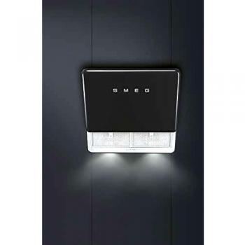 SMEG Dunstabzugshaube, Wandhaube, 50's Style, Schwarz, 75 cm, A+