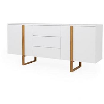 Sideboard TENZO BIRKA, weiß, 176,5 cm x 78 cm x 43 cm