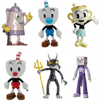 Set de Muñecos Cuphead y Mugman PVC 6 Pcs