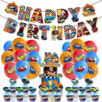 Kit de Décoration Hot Wheels avec Cake Topper