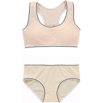 Teen Girls' Cotton Sports Bra and Panty Set 12-14