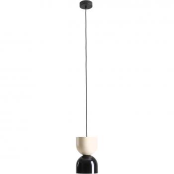 Lámpara colgante metálica Lui, negra/crema