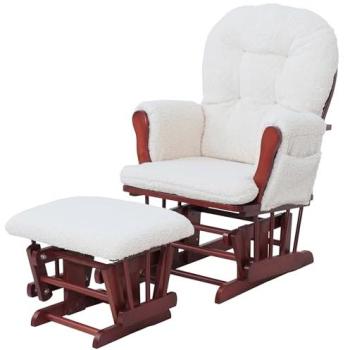 Fauteuil Bascule HWC‑C76 Pouf Bouclé 480 g/m² Öko‑Tex