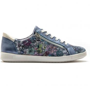 Baskets Pédiconfort femmes cuir, semelle aéro, couleur bleu 39