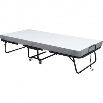 Cama Plegable HOMCOM con Ruedas y Frenos para Dormitorio y Oficina