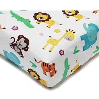 Ensemble de deux draps housse imperméables avec alèse, en 100% coton, pour lit d'enfant de 70 x 140 cm