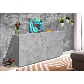Madia Beton con Cassetti e Ante Geometriche