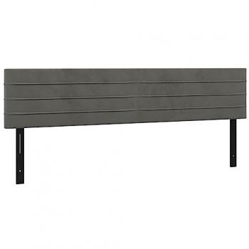 VidaXL Kopfteil Set 2 Stk. Dunkelgrau 80x5x78/88 cm Samt
