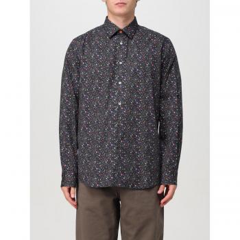 Paul Smith Nero Camicia Flora 15½ in Tessuto Organico