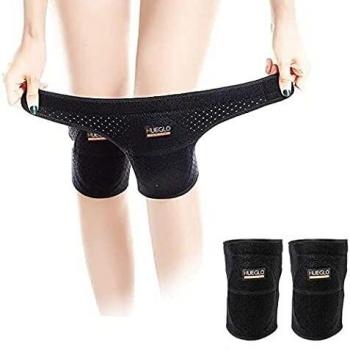 HUEGLO Women’s Protective Knee Dance Pads (Black, 2 Pack)