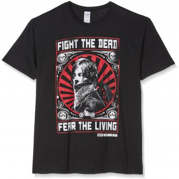 Schwarzes Herren T‑Shirt mit Daryl Dixon Kampfposter, The Walking Dead, L