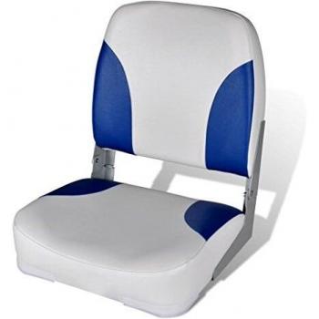 VidaXL Blue-White Boat Seat with Foldable Backrest