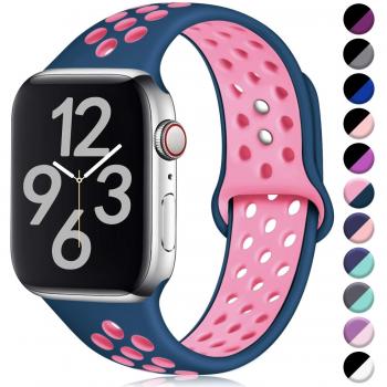 Correa de Repuesto Hamile S/M Azul Marino/Rosa para Apple Watch Series 4/3/2/1