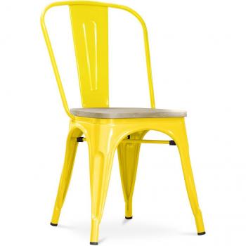Sedia da Pranzo in Acciaio e Legno