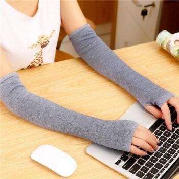 Gants longs à motif tricoté, sans doigts – Femmes