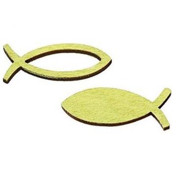HobbyFun Streudeko Holzfische 3,5 cm, 16 Stück, Hellgrün