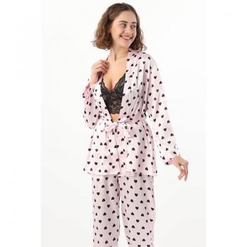 Robe de chambre romantique cœur rose