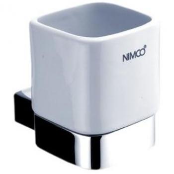 Tasse de salle de bain Nimco Kibo Support pour brosses dentaires, Céramique/Chrome