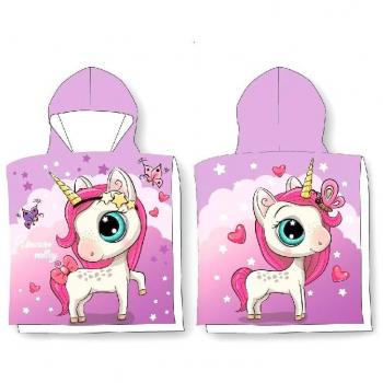 Toalla Poncho con Capucha Unicornio