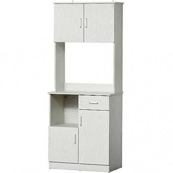 HOMCOM Kitchen Cabinet Organizer with Counter for Microwave, 2 Cabinets